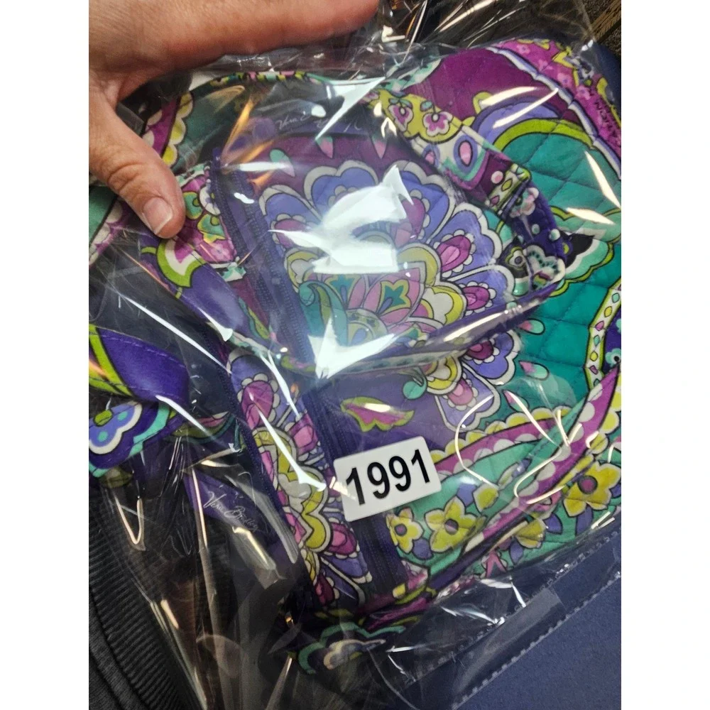 Vera Bradley Plum Crazy Paisley Quilted Cotton Mini Crossbody Hipster Bag 1991